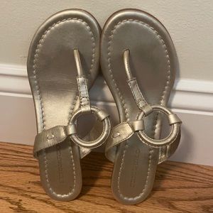 Metallic gold, super comfy slides, with half inch rise.